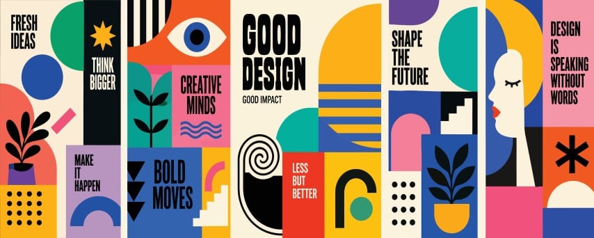 Modern creative inspirational typography and geometric icons.